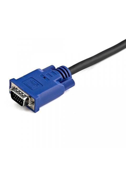 STARTECH  CABLE KVM ULTRA DELGADO 2 EN 1 USB-VGA MACHO - VGA MACHO 3 METROS NEGRO