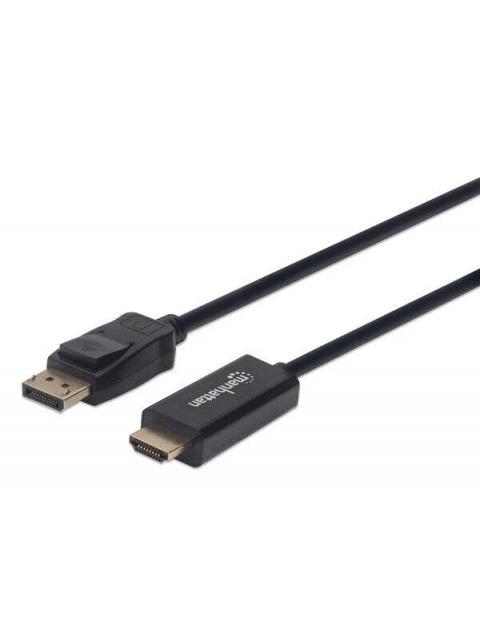 MANHATTAN CABLE DISPLAYPORT 1.2 MACHO - HDMI MACHO 4K 60HZ 1 METRO NEGRO