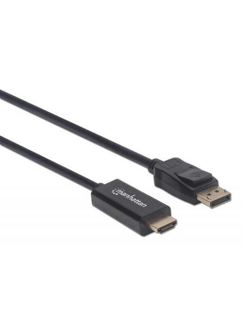 MANHATTAN CABLE DISPLAYPORT 1.2 MACHO - HDMI MACHO 4K 60HZ 1 METRO NEGRO