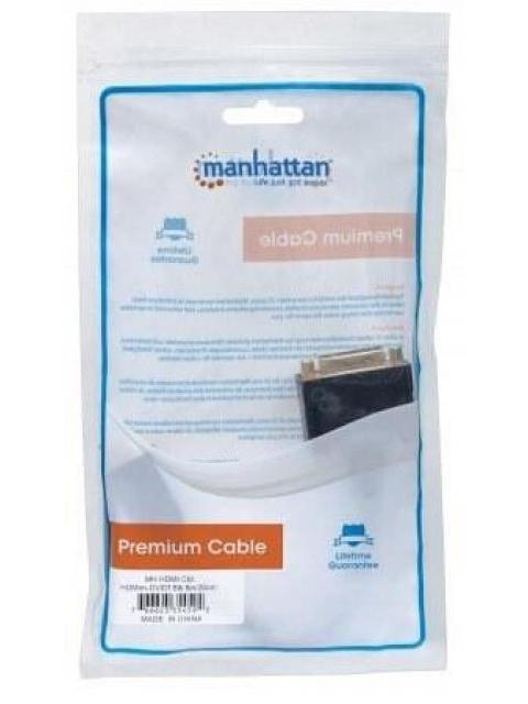 MANHATTAN CABLE HDMI MACHO - DVI-D HEMBRA 20CM NEGRO