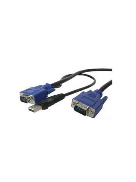 STARTECH  CABLE KVM ULTRA DELGADO 2 EN 1 USB-VGA MACHO - VGA MACHO 4.5 METROS NEGRO