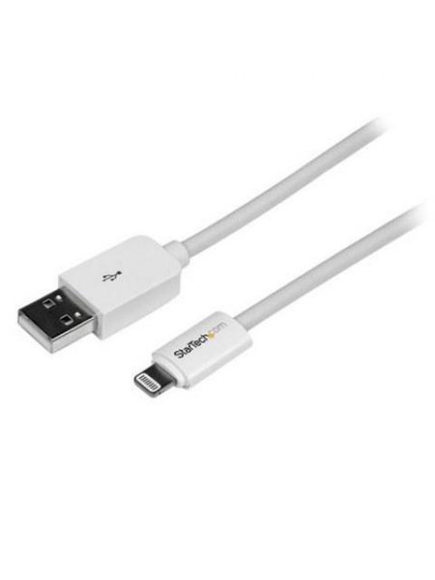 STARTECH  CABLE DE CARGA CERTIFICADO MFI LIGHTNING MACHO - USB A MACHO 2 METROS BLANCO PARA IPOD-IPHONE-IPAD
