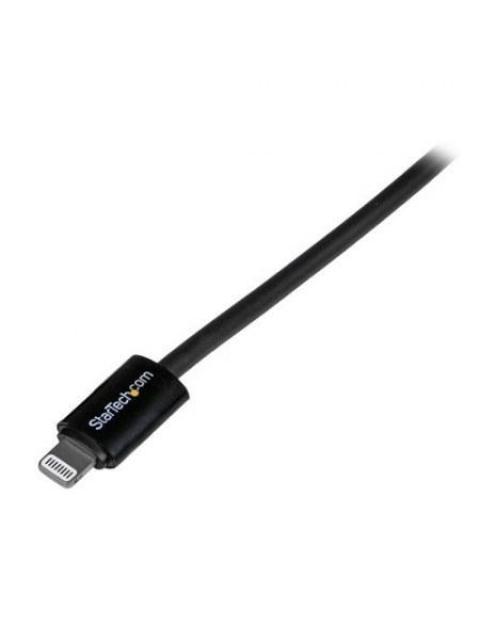 STARTECH  CABLE DE CARGA CERTIFICADO MFI LIGHTNING MACHO - USB A 2.0 MACHO 1 METRO NEGRO PARA IPOD-IPHONE-IPAD