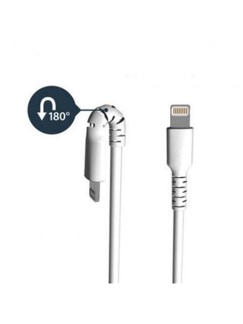 STARTECH  CABLE DE CARGA CERTIFICADO MFI LIGHTNING MACHO - USB A MACHO 2 METROS BLANCO PARA IPOD-IPHONE-IPAD