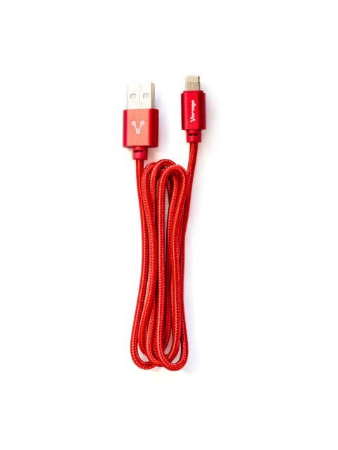 VORAGO CABLE DE CARGA MICRO USB B-LIGHTNING MACHO - USB A MACHO 1 METRO ROJO PARA IPOD-IPHONE-IPAD