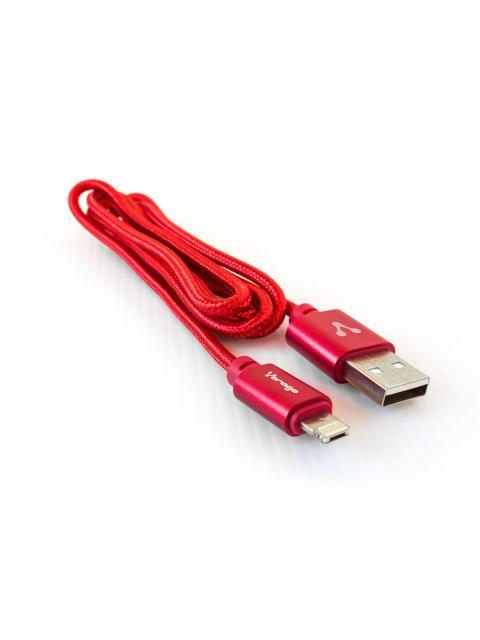 VORAGO CABLE DE CARGA MICRO USB B-LIGHTNING MACHO - USB A MACHO 1 METRO ROJO PARA IPOD-IPHONE-IPAD