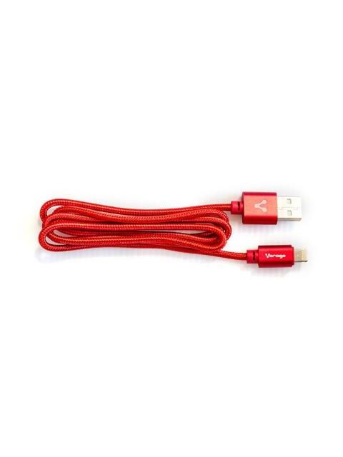 VORAGO CABLE DE CARGA MICRO USB B-LIGHTNING MACHO - USB A MACHO 1 METRO ROJO PARA IPOD-IPHONE-IPAD