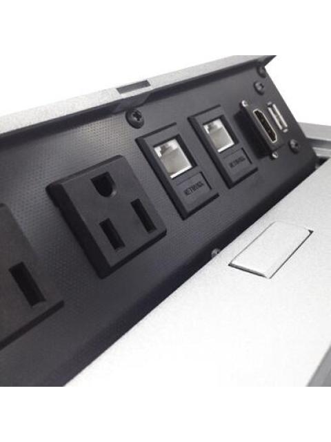 BROBOTIX CAJA PARA ESCRITORIO 171224 2 PUERTOS PLATA-NEGRO