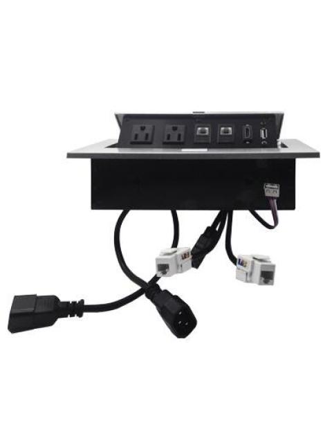 BROBOTIX CAJA PARA ESCRITORIO 171224 2 PUERTOS PLATA-NEGRO