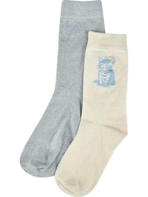 CALCETINES LARGO 3 4 CASUAL SET DE 2 PARES UNITALLA DAMA AZUL LOVE TO LOUNGE