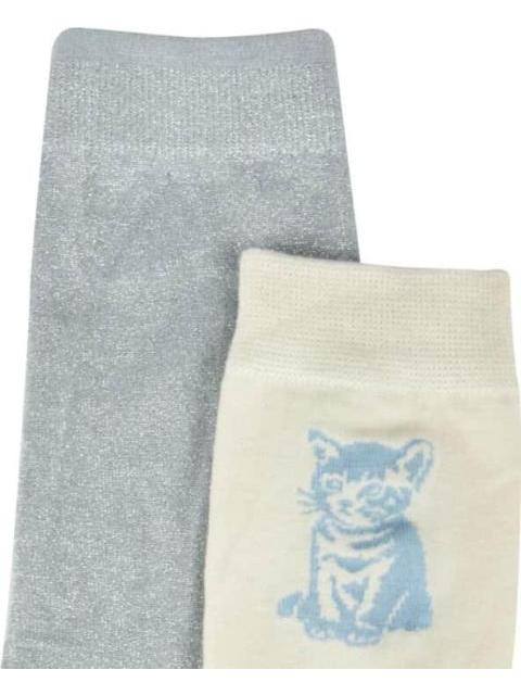 CALCETINES LARGO 3 4 CASUAL SET DE 2 PARES UNITALLA DAMA AZUL LOVE TO LOUNGE