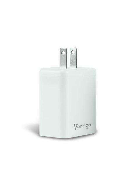 CARGADOR UNIVERSAL VORAGO QUICK CHARGE DOBLE ENTRADA USB-C - USB-A 20W BLANCO AU-350-WH