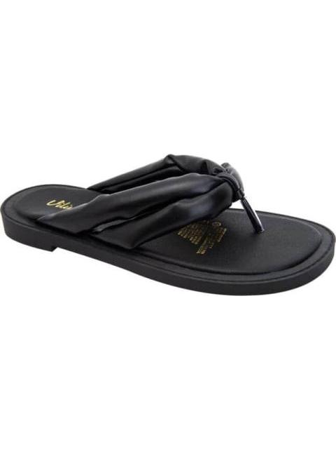 SANDALIA PLANA MONOCOLOR ACOLCHADA NEGRO VI LINE