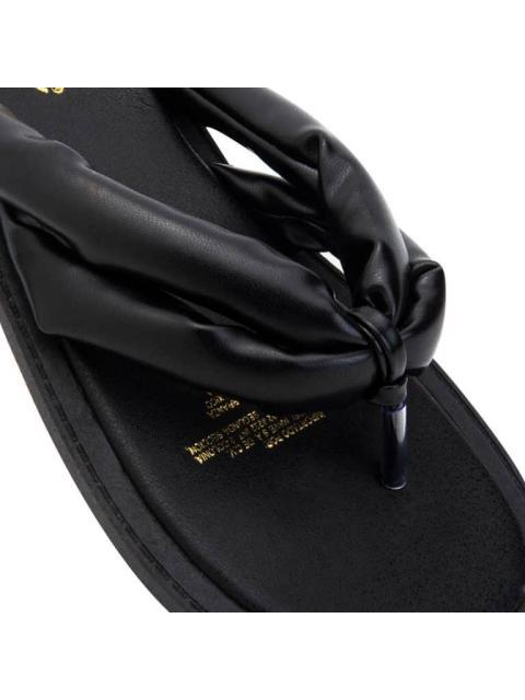 SANDALIA PLANA MONOCOLOR ACOLCHADA NEGRO VI LINE