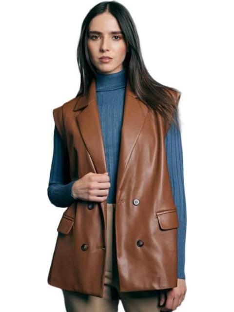 CHALECO EFECTO PIEL CAMEL HOLLY LAND