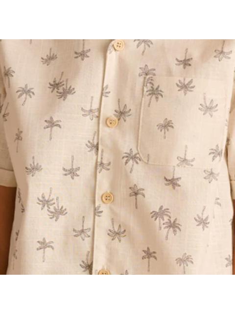 CONJUNTO DE LINO ESTAMPADO MARFIL NEXT CO