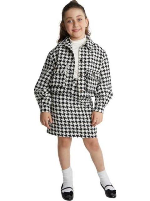 CONJUNTO SACO Y FALDA BLANCO/NEGRO HOLLY LAND KIDS