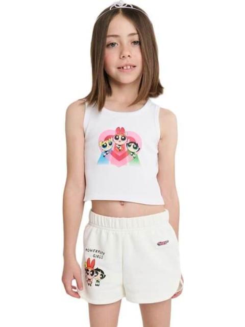 CONJUNTO TRAJE CONJUNTO 2 PZAS PLAYERA Y SHORT BLANCO LAS CHICAS SUPER PODEROSAS