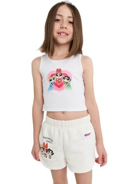 CONJUNTO TRAJE CONJUNTO 2 PZAS PLAYERA Y SHORT BLANCO LAS CHICAS SUPER PODEROSAS