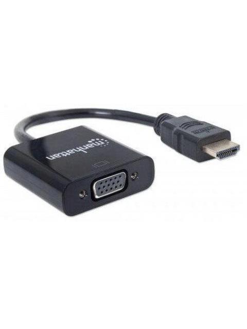 MANHATTAN ADAPTADOR HDMI MACHO - VGA HEMBRA 22CM NEGRO