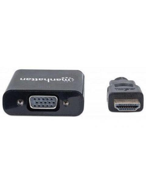 MANHATTAN ADAPTADOR HDMI MACHO - VGA HEMBRA 22CM NEGRO