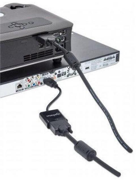 MANHATTAN ADAPTADOR HDMI MACHO - VGA HEMBRA 22CM NEGRO