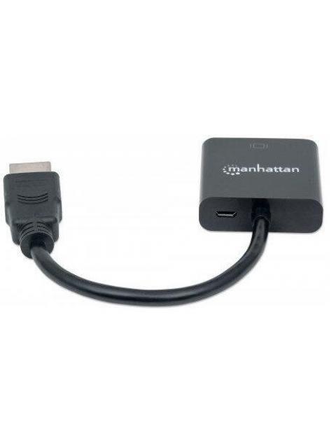 MANHATTAN ADAPTADOR HDMI MACHO - VGA HEMBRA 22CM NEGRO