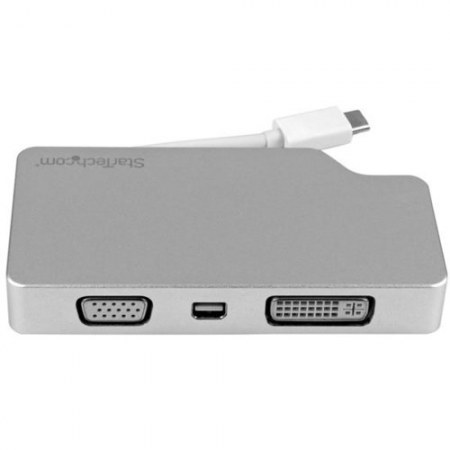 STARTECH  ADAPTADOR 4 EN 1 DE AUDIO Y VIDEO PARA VIAJES USB-C A VGA DVI HDMI O MINI DISPAYPORT