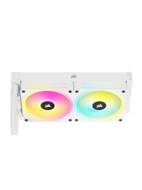 CORSAIR ICUE LINK H100I RGB AIO ENFRIAMIENTO LIQUIDO PARA CPU 2X 120MM HASTA 2400RPM BLANCO