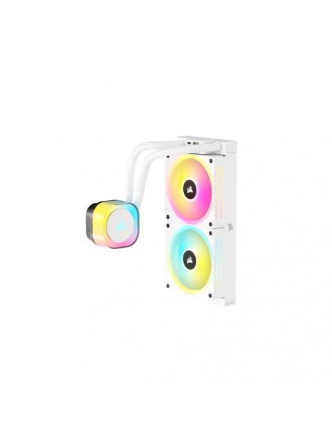 CORSAIR ICUE LINK H100I RGB AIO ENFRIAMIENTO LIQUIDO PARA CPU 2X 120MM HASTA 2400RPM BLANCO