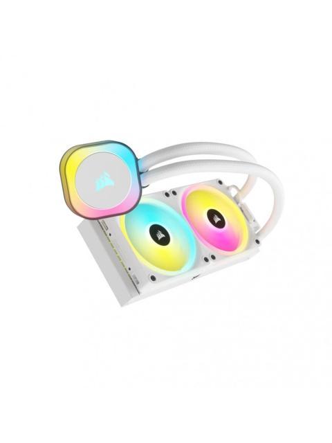 CORSAIR ICUE LINK H100I RGB AIO ENFRIAMIENTO LIQUIDO PARA CPU 2X 120MM HASTA 2400RPM BLANCO