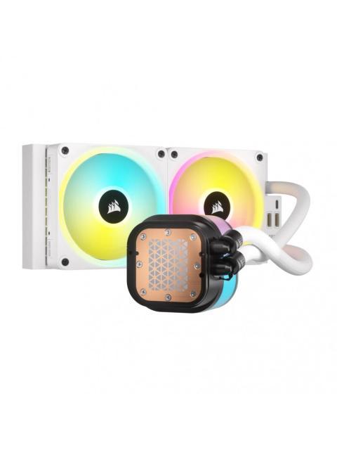 CORSAIR ICUE LINK H100I RGB AIO ENFRIAMIENTO LIQUIDO PARA CPU 2X 120MM HASTA 2400RPM BLANCO