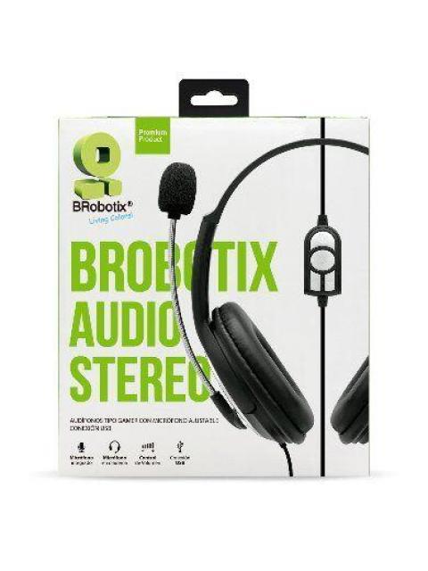 DIADEMA GAMER BROBOTIX ALAMBRICA USB 2M NEGRO 263953