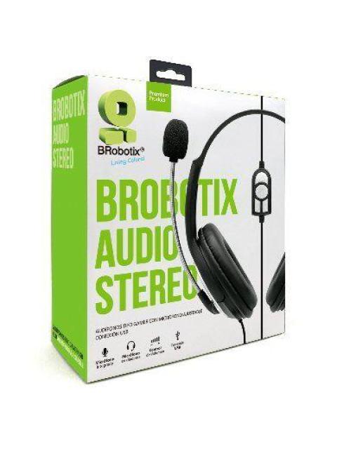 DIADEMA GAMER BROBOTIX ALAMBRICA USB 2M NEGRO 263953