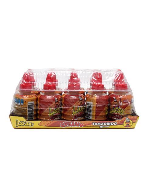 DULCE ACIDITO LUCAS GUSANO TAMARINDO PAQUETE CON 10 PIEZAS