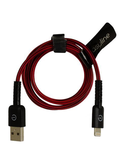 EASY LINE CABLE USB A MACHO - LIGHTNING MACHO 1 METRO NEGRO-ROJO