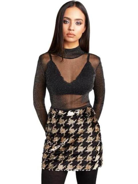 FALDA LENTEJUELAS LENTEJUELA BLANCO/NEGRO HOLLY LAND PREMIUM