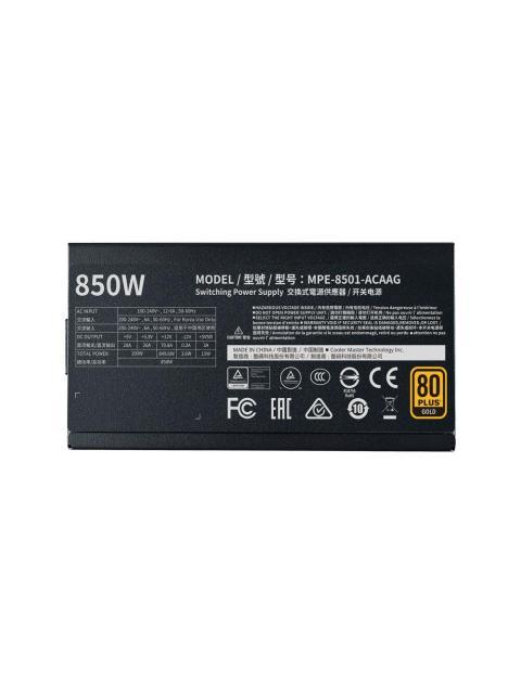 FUENTE DE PODER COOLER MASTER MWE GOLD 850 V2 80 PLUS GOLD MODULAR 24-PINES ATX 120MM 850W