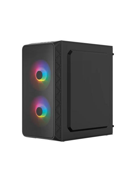 GABINETE ACTECK DOOM PRO CRYSTAL GI730 MINI-TOWER MICRO-ATX-MINI-ITX USB 2.0-3.0 CON FUENTE DE 600W 3 VENTILADORES INSTALADOS NEGRO