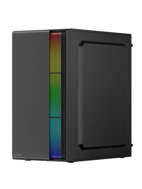 GABINETE ACTECK FUSION II GI440 CON VENTANA MICRO TOWER ATX-ITX-MICRO ATX-MINI-ITX USB 2.0-3.0 CON FUENTE DE 500W SIN VENTILADORES INSTALADOS NEGRO