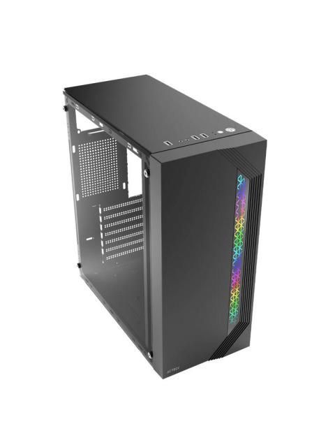 GABINETE ACTECK VIKEN GM434 CON VENTANA RGB MIDI-TOWER ATX-MICRO-ATX-MINI-ATX USB 2.0 CON FUENTE DE 500W SIN VENTILADORES INSTALADOS NEGRO