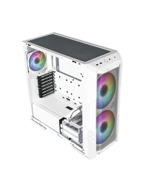 GABINETE COOLER MASTER MASTERBOX HAF 500 CON VENTANA ARGB MIDI TOWER ITX-MICRO-ATX-ATX-SSI CEB-E-ATX USB 3.0 SIN FUENTE BLANCO
