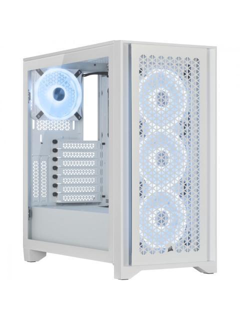 GABINETE CORSAIR ICUE 4000D RGB AIRFLOW CON VENTANA MIDI-TOWER ATX USB 3.2 SIN FUENTE 3 VENTILADORES RGB INSTALADOS BLANCO