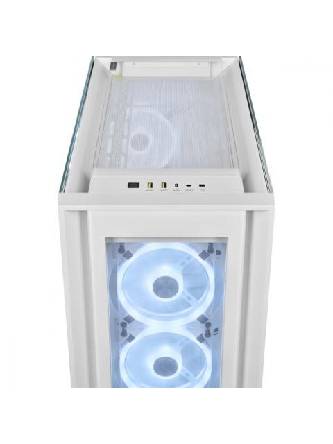 GABINETE CORSAIR ICUE 5000X QL CON VENTANA RGB MIDI-TOWER ATX USB C 3.0-3.1 SIN FUENTE BLANCO