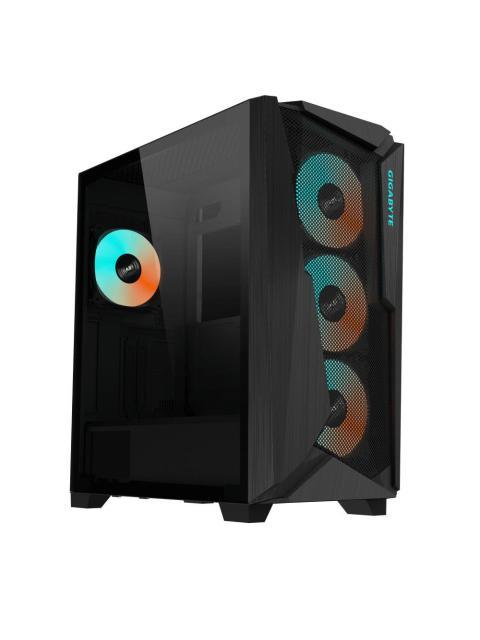 GABINETE GIGABYTE C301 GLASS CON VENTANA MIDI-TOWER ATX-E-ATX-MICRO-ATX-MINI-ITX USB 3.0-USB-C SIN FUENTE 4 VENTILADORES INSTALADOS ARGB NEGRO