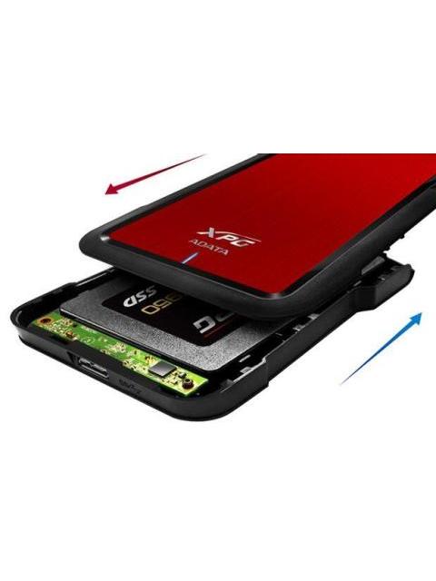 GABINETE PARA DISCO ADATA XPG EX500 - SATA 3.0 USB 3.1 2.5 ROJO