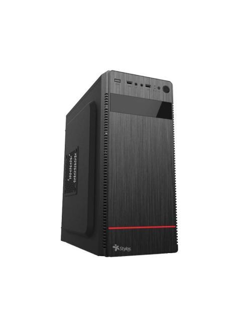 GABINETE STYLOS STPGAC4B CUBO ATX-MICRO ATX-MINI ITX USB 3.0 CON FUENTE DE 500W NEGRO