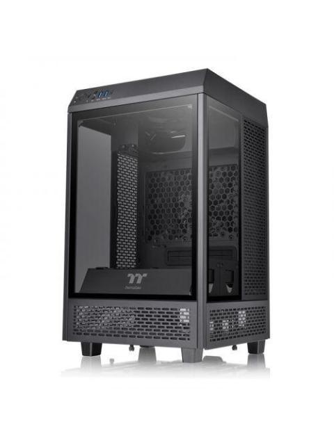GABINETE THERMALTAKE THE TOWER 100 BLACK (CA1R300S1WN00) COLOR NEGRO MINI TORRE 3 PANELES DE 4MM DE CRISTAL TEMPLADO SOPORTA TARJETAS MADRE MICRO AT