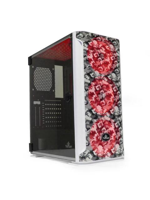 GABINETE YEYIAN HOLLOW 2500 MIDI-TOWER ATX-EATX-MICRO-ATX-MINI-ITX USB 3.0 SIN FUENTE 3 VENTILADORES INSTALADOS NEGRO-BLANCO