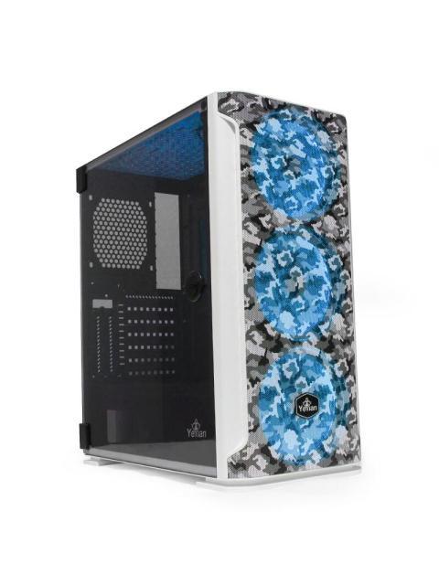 GABINETE YEYIAN HOLLOW 2500 MIDI-TOWER ATX-EATX-MICRO-ATX-MINI-ITX USB 3.0 SIN FUENTE 3 VENTILADORES INSTALADOS NEGRO-BLANCO